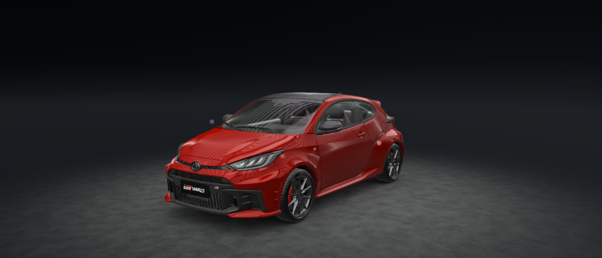 Performance hatchback shown in an interactive 3D product presentation